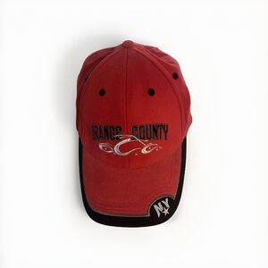 Orange County Chopper NY Baseball Cap Hat Bio Domes Headgear Red/black